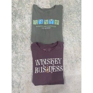 Set (2) Life Is Good Men's Large Crusher T-Shirts - Golf Clubs Whiskey - Green